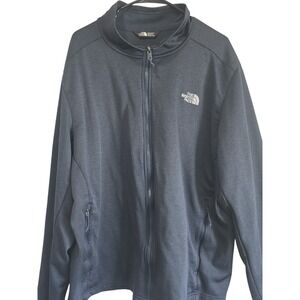 The North Face Fleece Jacket Mens XXXL Navy Blue Full Zip 100% Polyester EUC